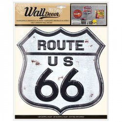 Wall decor Retro Route 66 - samolepící dekorace 30,5 x 38 cm