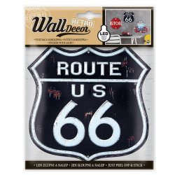 Wall decor Retro Route 66 - samolepící svítící dekorace 18x23 cm