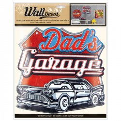 Wall decor Retro Dads Garage - samolepící dekorace 30,5x38 cm