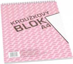 Blok s horní vazbou A4, linka, 50 listů