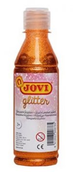 JOVI temperová barva glittrová 250 ml v lahvi oranžová