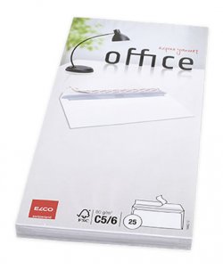 Elco bílé obálky C6/5 ( DL ) - samolepicí s páskou s vnitřním tiskem (25 ks )