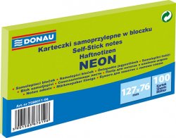 Samolepicí bloček 127 x 76 mm - neonově zelený 100 listů