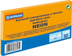 Samolepicí bloček 127 x 76 mm - neonově oranžový 100 listů