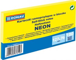 Samolepicí bloček 127 x 76 mm - neonově žlutý 100 listů