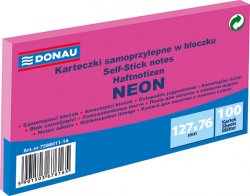 Samolepicí bloček 127 x 76 mm - neonově růžový 100 listů