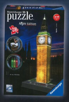 Puzzle noční edice 3D - Big Ben 216 dílků