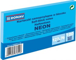 Samolepicí bloček 127 x 76 mm - neonově modrý 100 listů