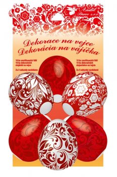 Smršťovací dekorace na vejce červené 10 ks