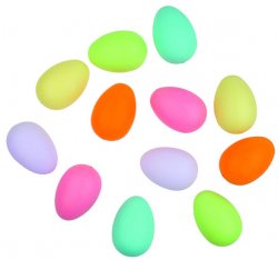 Vajíčka 6 cm pastelová plastová 12 ks   