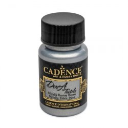 Cadence metalická barva na textil 50 ml - stříbrná 