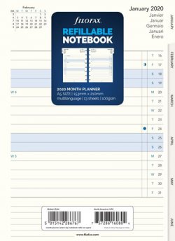 FILOFAX Náplň Notebook A5 2020 - měsíční přehled