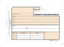 Příjmový doklad, A6, 3  × 25 listů, číslovaný, NCR