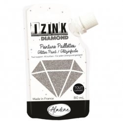 IZINK diamantová barva 80 ml - stříbrná