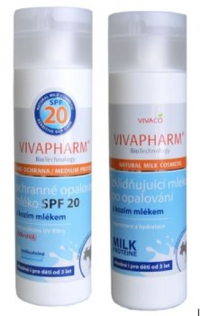 Vivaco opalovací sada SPF 20 - Mléko na opalování + mléko po opalování 