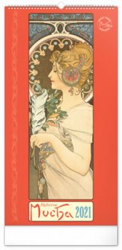 Kalendář 2021 nástěnný: Alfons Mucha, 33 × 64 cm