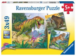 Puzzle Dinosauři a čas/3x49 dílků