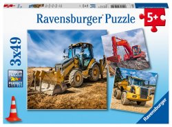 Puzzle Bagr při práci/3x49 dílků