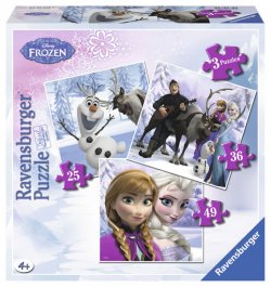 Puzzle Ledové království Anna, Elsa a jejich přátelé/3v1