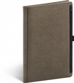 Notes - Hardy hnědý, linkovaný, 13 × 21 cm