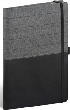 Notes - Skiver černošedý, linkovaný, 13 × 21 cm