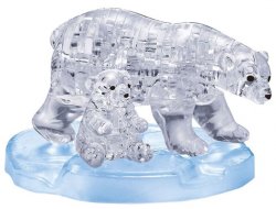 3D Crystal puzzle Lední medvědice s mládětem 40 dílků