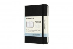 Moleskine: Měsíční diář 2020-2021 tvrdý černý S