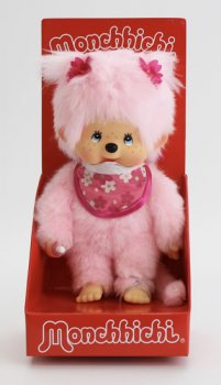 Monchhichi 20cm - růžová holka s kvítky