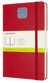 Moleskine: Zápisník Expanded tvrdý čistý červený L