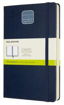 Moleskine: Zápisník Expanded tvrdý čistý modrý L