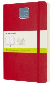 Moleskine: Zápisník Expanded měkký čistý červený L