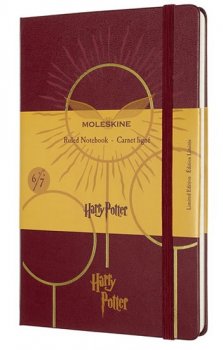 Moleskine: Harry Potter zápisník linkovaný tm. červený L