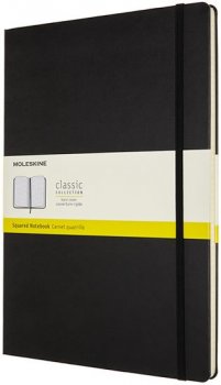 Moleskine: Zápisník tvrdý čtverečkovaný černý A4