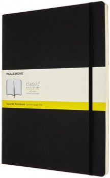 Moleskine: Zápisník měkký čtverečkovaný černý XXL