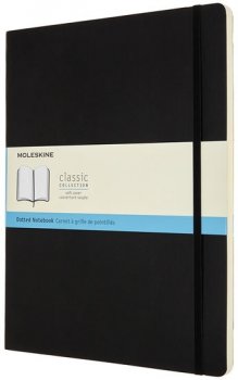 Moleskine: Zápisník měkký tečkovaný černý XXL