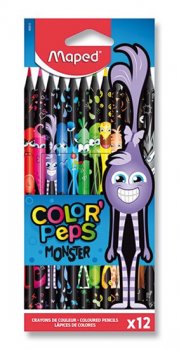 Maped - Bezdřevé pastelky Color´Peps Monster 12 ks