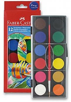 Faber - Castell Vodové barvy 30 mm - 12 barev