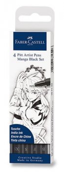 Faber - Castell Popisovač Pitt Artist Pen Manga Black 4 ks