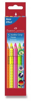 Faber - Castell Pastelky trojhranné Jumbo Grip - Neon 5 ks