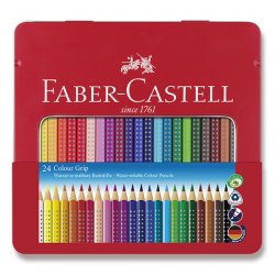 Faber - Castell Pastelky trojhranné Grip 2001 - plechová krabička 24 ks