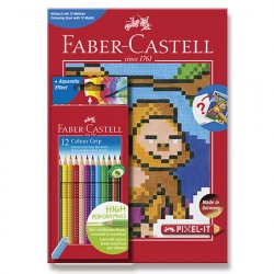 Faber - Castell Pastelky trojhranné Grip 2001 12 ks + Pixel omalovánky