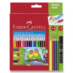 Faber - Castell Pastelky trojhranné 18 ks + 4ks + 2ks tužek