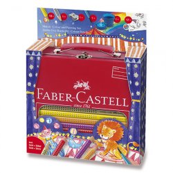 Faber - Castell Pastelky Jumbo Grip - Cirkus kufřík 18 ks + příslušenství