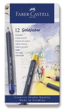 Faber - Castell Pastelky Goldfaber - plechová krabička 12 ks