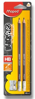 Maped - Grafitová tužka Black´Peps Jumbo HB s gumou 2 ks + ořezávátko