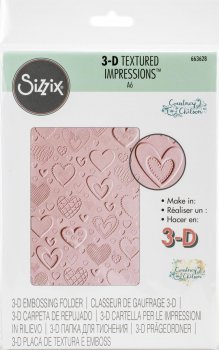 SIZZIX embosovací kapsa - Srdíčka 3D