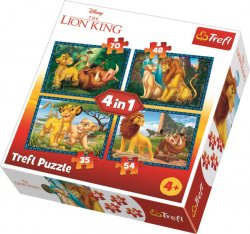 Puzzle: Lví král 4v1 (35,48,54,70 dílků)
