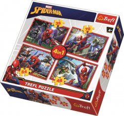 Puzzle: Spiderman: V pavoučí síti 4v1 (35,48,54,70 dílků)