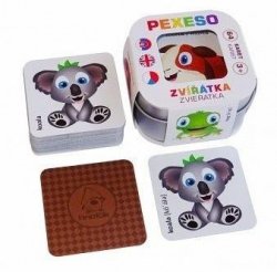 Pexeso Zvířátka: 64 karet v plechové krabičce Hmaťák