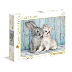 Clementoni Puzzle Kočka a králík / 500 dílků